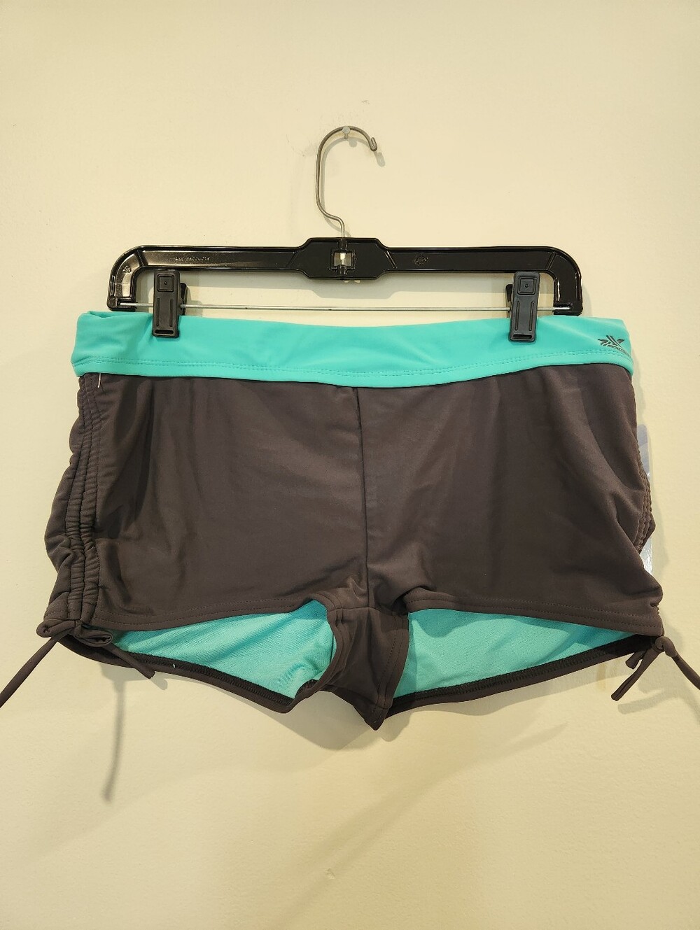 ZeroXposur Aqua and Charcoal Women's Athletic Swim Shorts